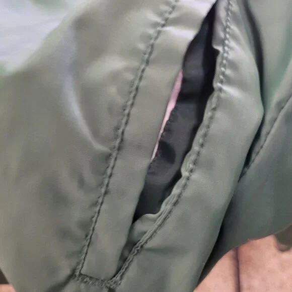 Vintage Bike Pullover Windbreaker Jacket Mens L Green George Washington Softball - Picture 4 of 9